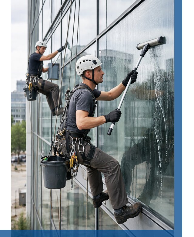 Мойка витражей альпинистами в Химках от 726 р. под ключ|ВЫСОТНИК-Хмк