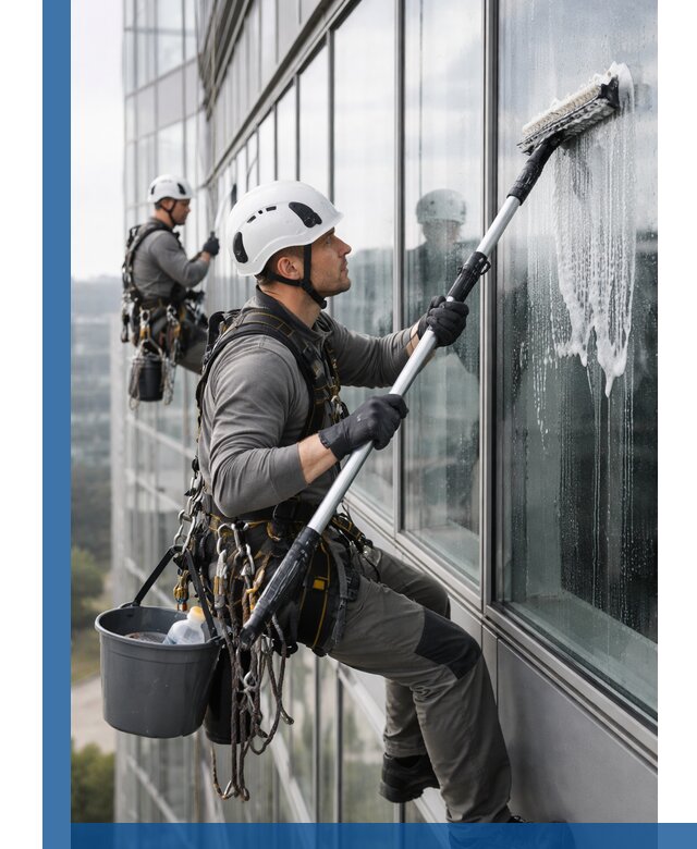 Высотная мойка сплошного остекления с выездом в Химках