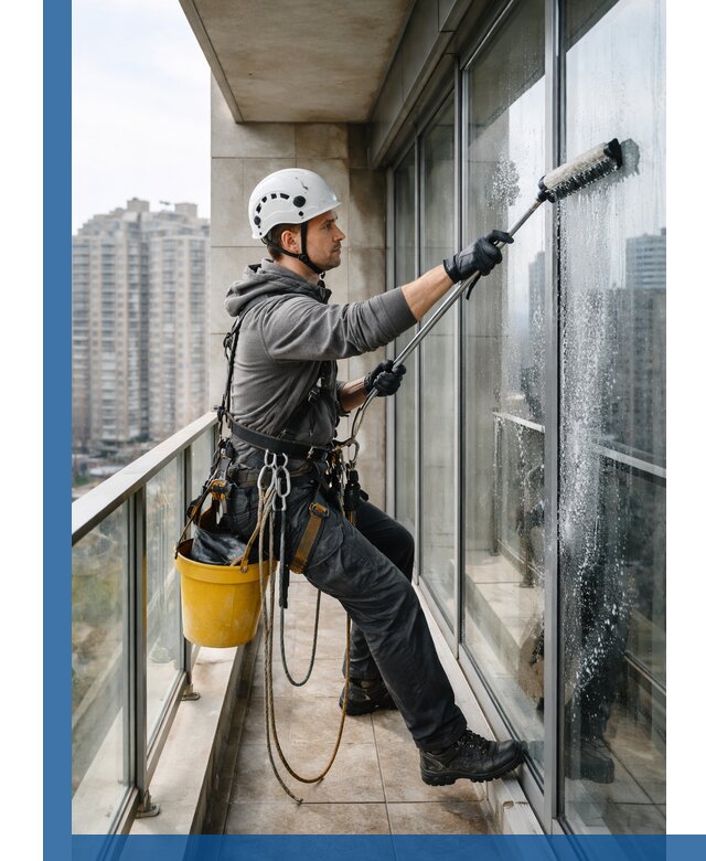 Профессиональная мойка балконного остекления в Химках