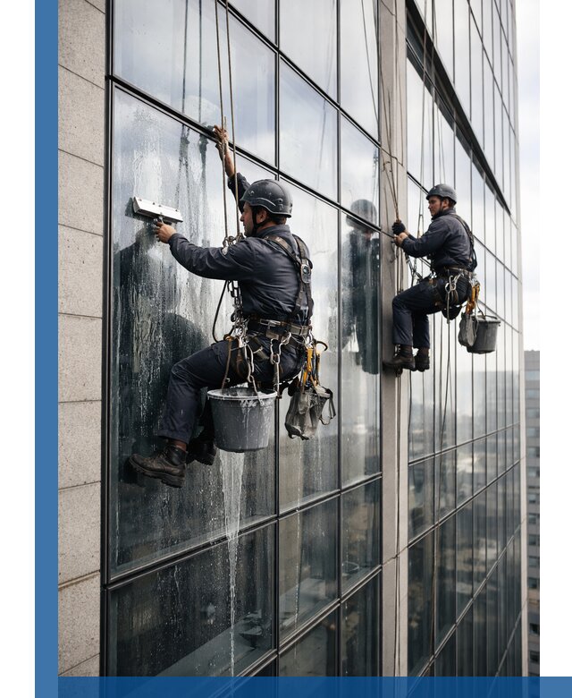Профессиональная мойка стеклянных фасадов зданий в Химках