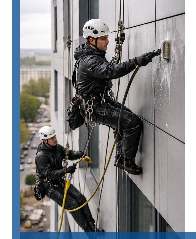 Профессиональная мойка фасада из композита в Химках