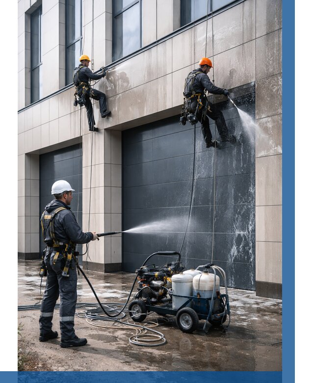 Послестроительная мойка фасада в Химках от 311 р. | ВЫСОТНИК-Хмк