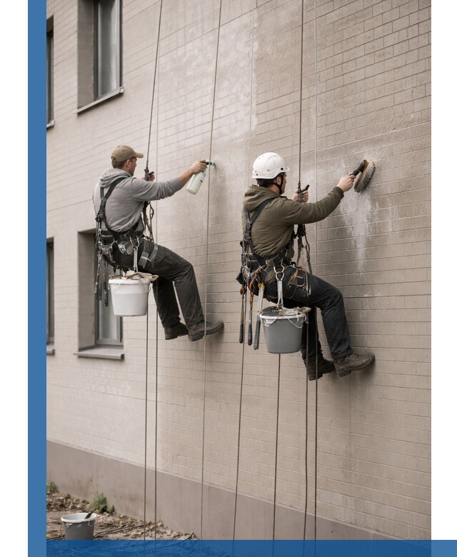 Удаление высолов с фасада зданий в Химках без повреждений и следов