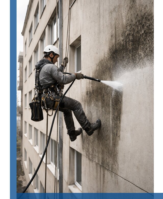 Профессиональная очистка фасадов от плесени в Химках