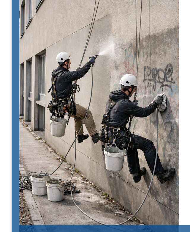 Антиграффити покрытие фасада с защитой от надписей в Химках