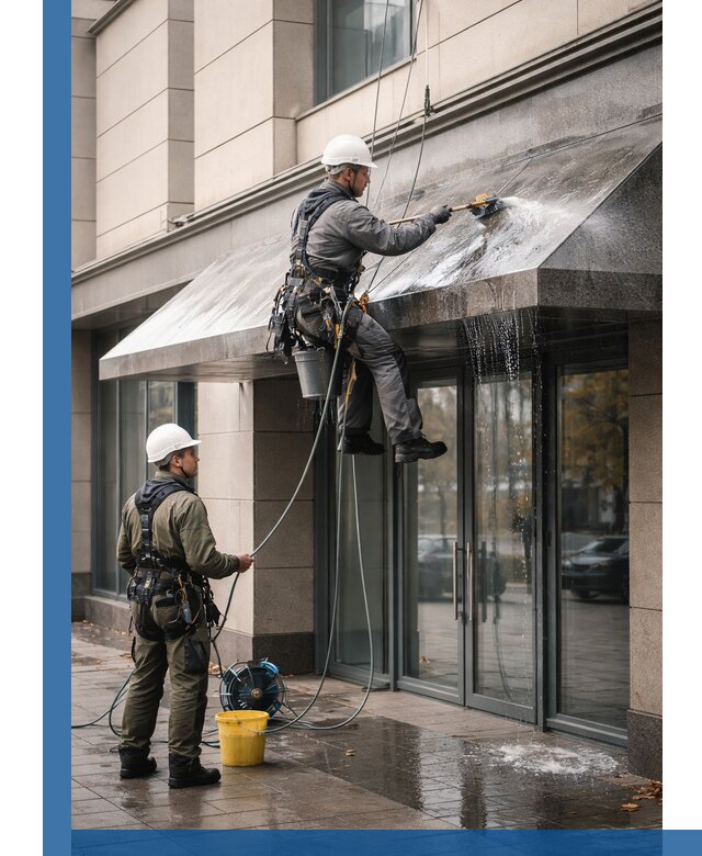 Профессиональная мойка козырьков и навесов в Химках