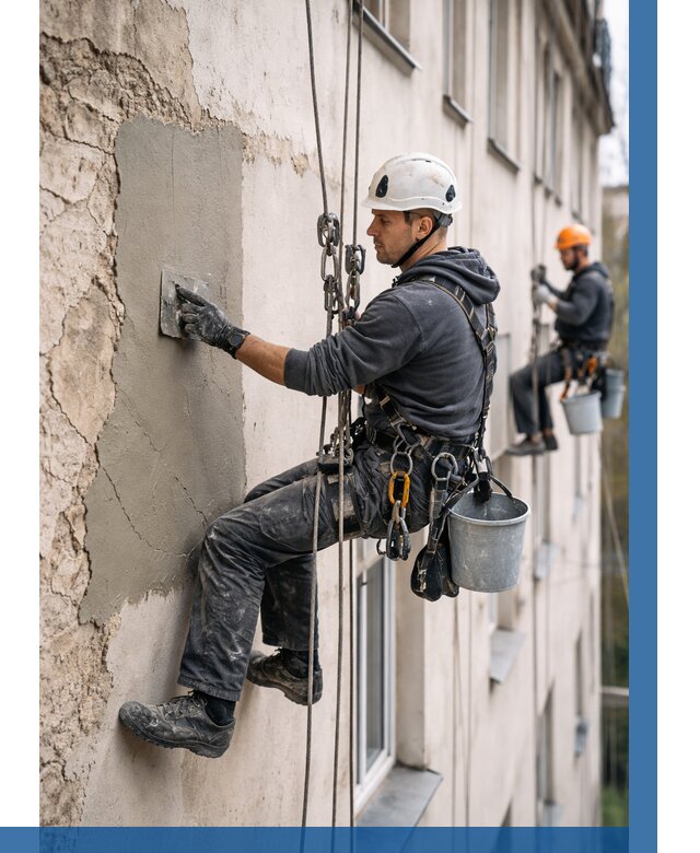 Восстановление штукатурки фасада в Химках от 1244 р. | ВЫСОТНИК-Хмк