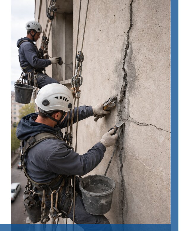 Заделка трещин на фасаде в Химках от 933 р. | ВЫСОТНИК-Хмк