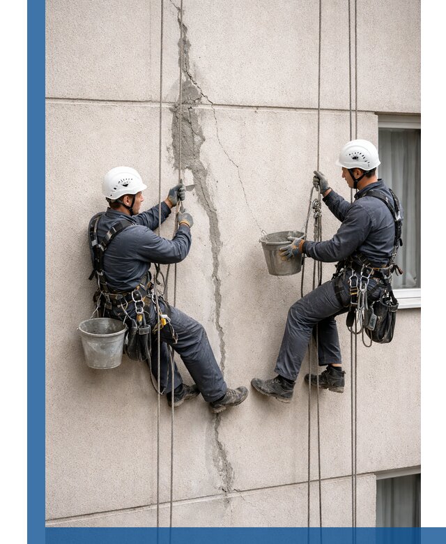 Заделка трещин на фасаде в Химках с гарантийным ремонтом