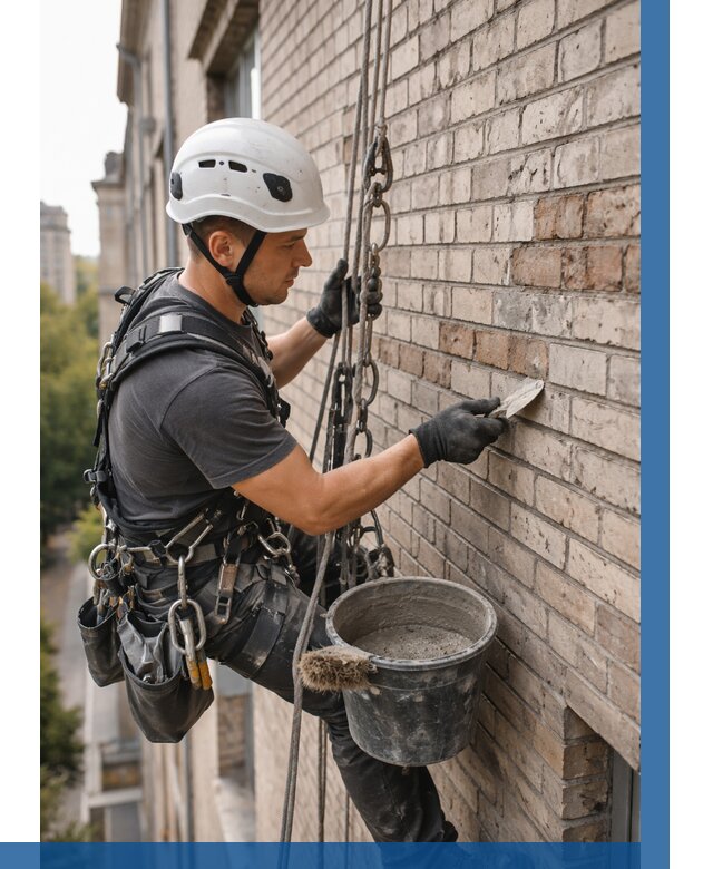 Ремонт кирпичной кладки фасада в Химках от 1866 р. | ВЫСОТНИК-Хмк