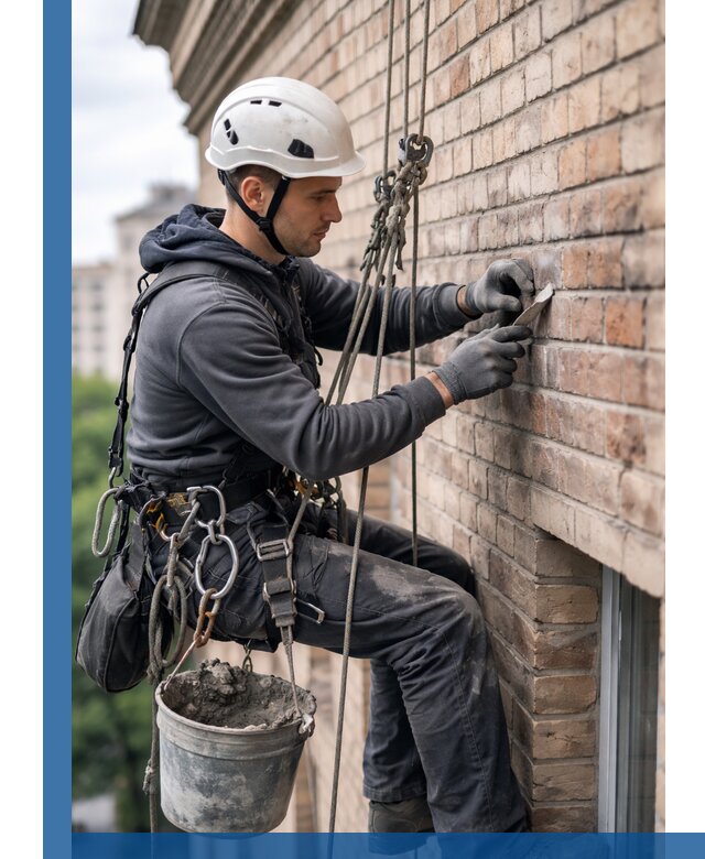 Качественный ремонт кирпичной кладки фасада в Химках с гарантией