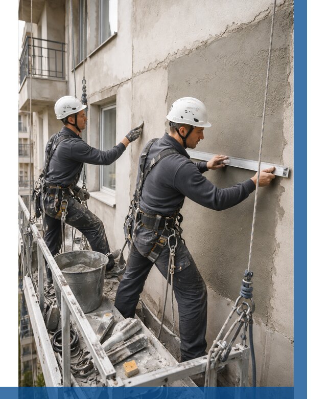 Штукатурка фасада на высоте в Химках от 933 р. | ВЫСОТНИК-Хмк