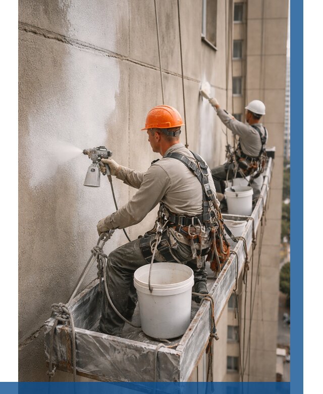 Грунтовка фасада на высоте в Химках от 124 р. | ВЫСОТНИК-Хмк