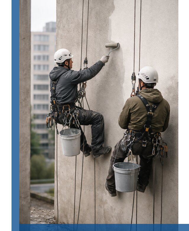 Покраска фасадов высотными альпинистами в Химках с гарантией