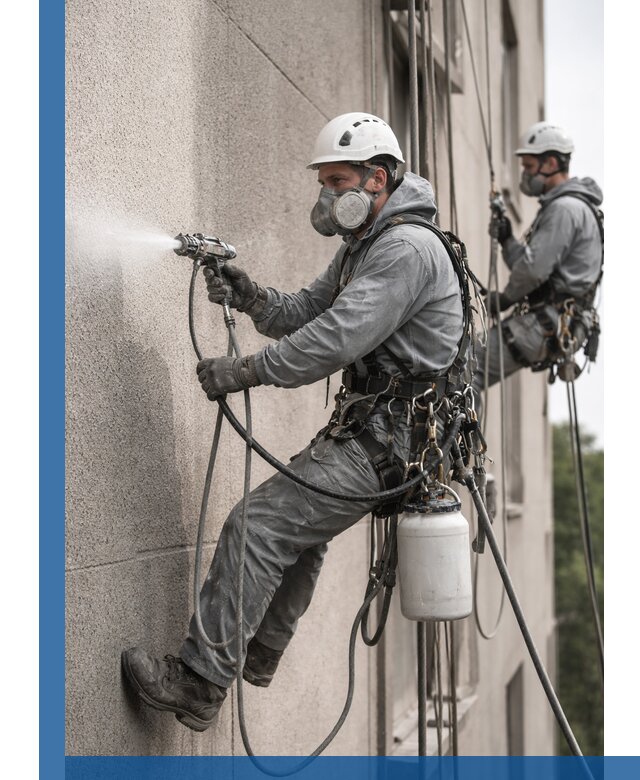 Безвоздушная покраска фасадов зданий в Химках профессионально