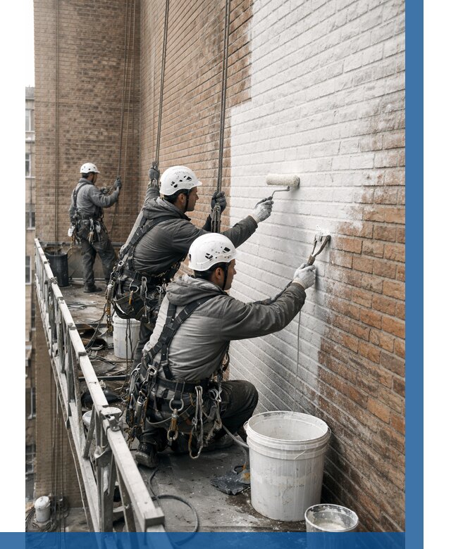 Покраска кирпичного фасада в Химках от 363 р. | ВЫСОТНИК-Хмк