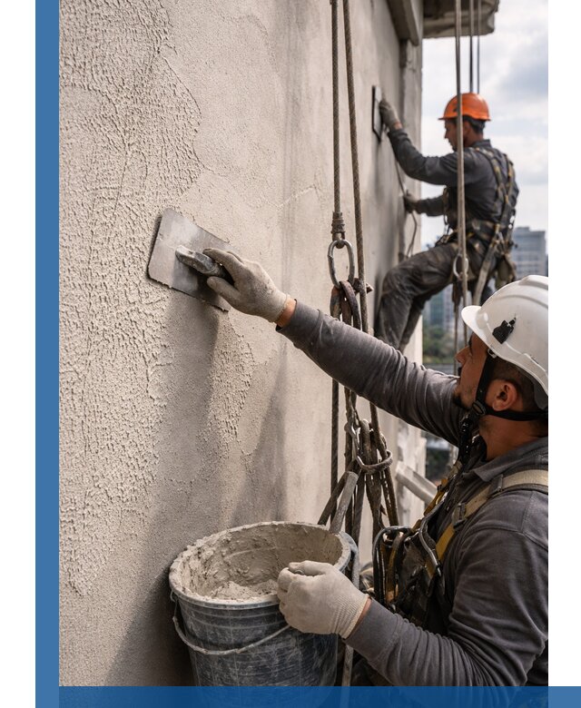 Декоративная штукатурка фасада с утеплением и защитой в Химках