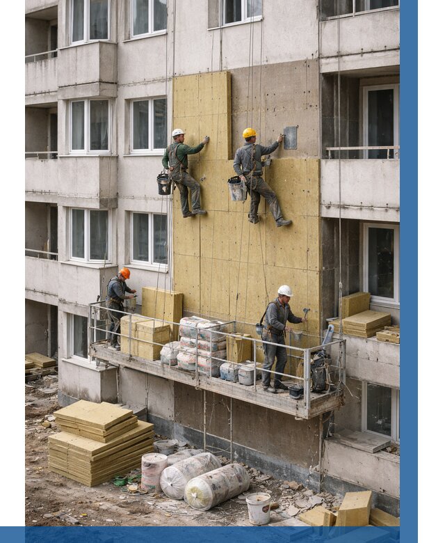 Утепление фасада минватой в Химках от 1555 р. | ВЫСОТНИК-Хмк