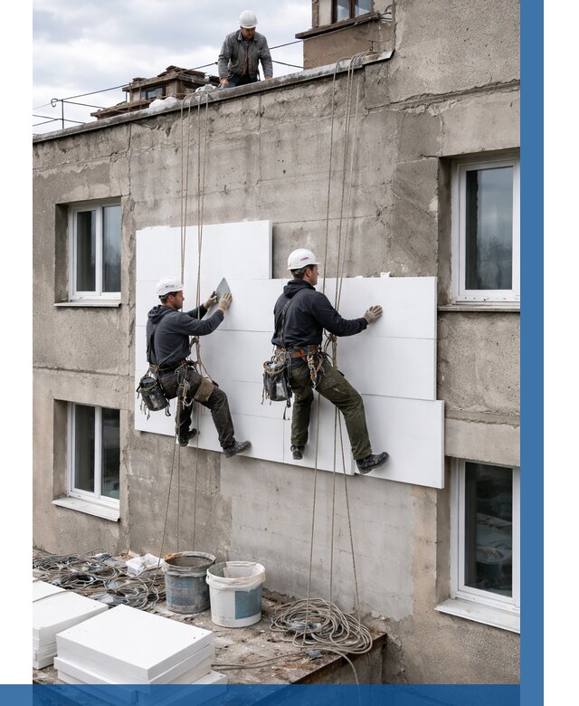 Утепление фасада пенополистиролом в Химках от 1866 р. | ВЫСОТНИК-Хмк