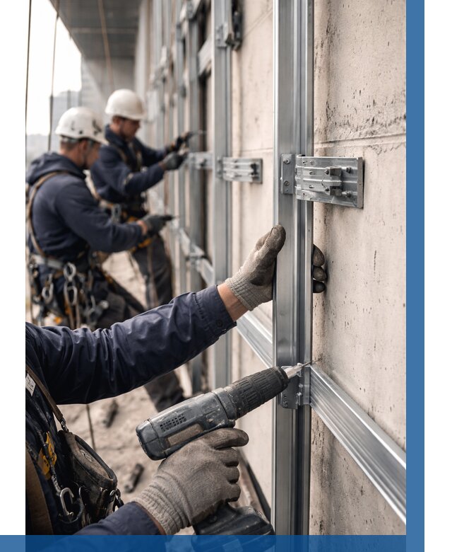 Монтаж подсистемы вентфасада в Химках от 881 р. | ВЫСОТНИК-Хмк