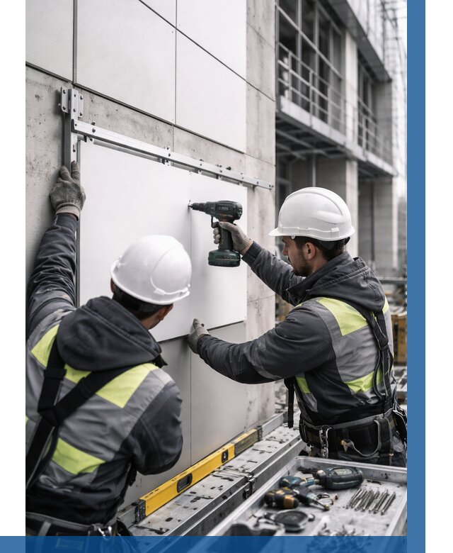 Монтаж композитных панелей фасада в Химках от 2592 р. | ВЫСОТНИК-Хмк