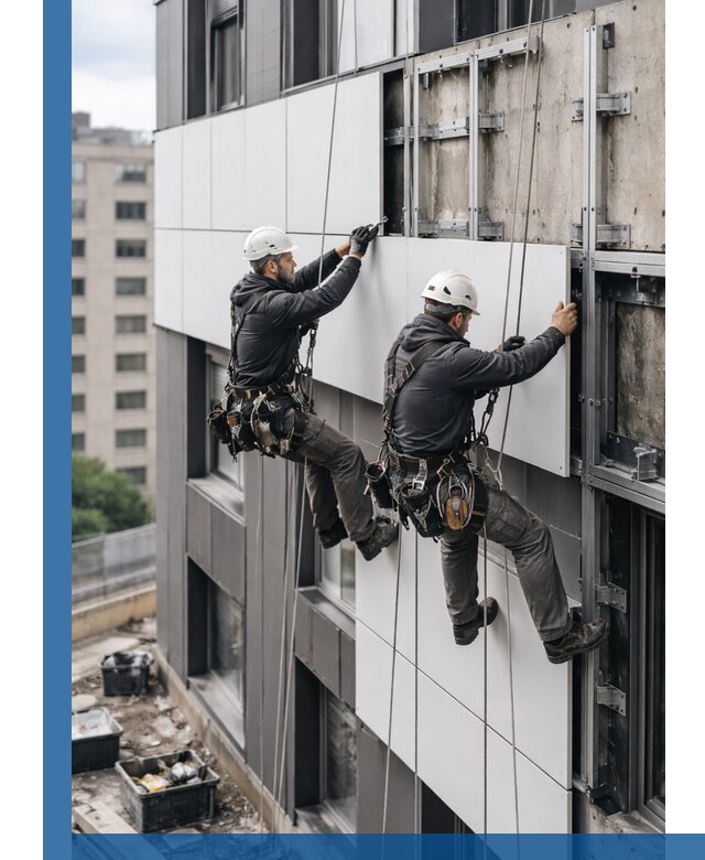 Монтаж композитных панелей фасада в Химках под ключ