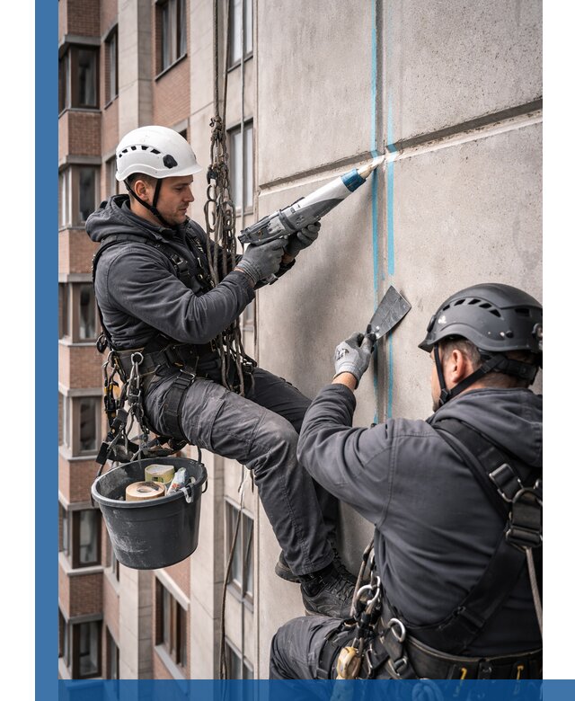 Вторичная герметизация швов фасада и кровли в Химках