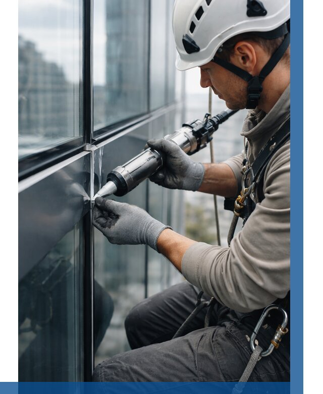 Герметизация стыков витража в Химках от 1244 р. | ВЫСОТНИК-Хмк