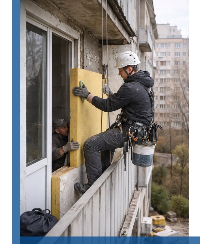Профессиональное утепление балкона снаружи в Химках под ключ