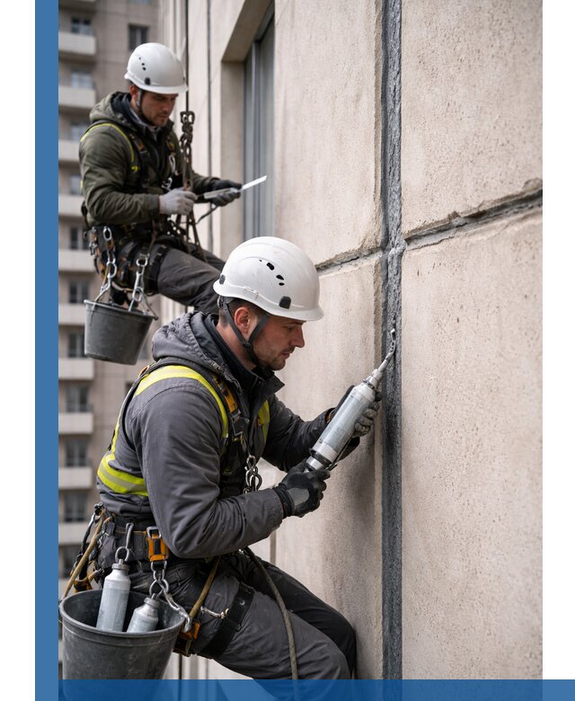 Герметизация деформационных швов фасада в Химках качественно