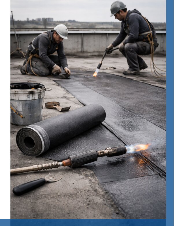 Ремонт рулонной кровли в Химках от 674 р. | ВЫСОТНИК-Хмк