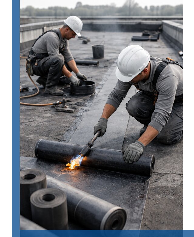 Ремонт рулонной кровли в Химках герметизация и восстановление