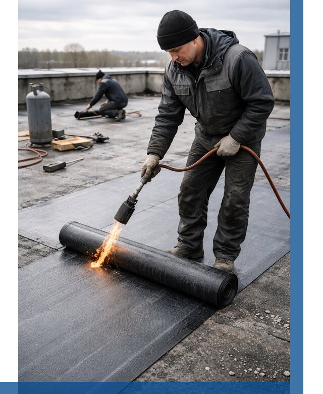 Ремонт наплавляемой кровли в Химках от 726 р. | ВЫСОТНИК-Хмк