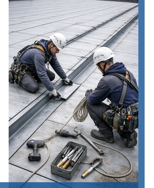 Ремонт фальцевой кровли в Химках от 726 р. | ВЫСОТНИК-Хмк