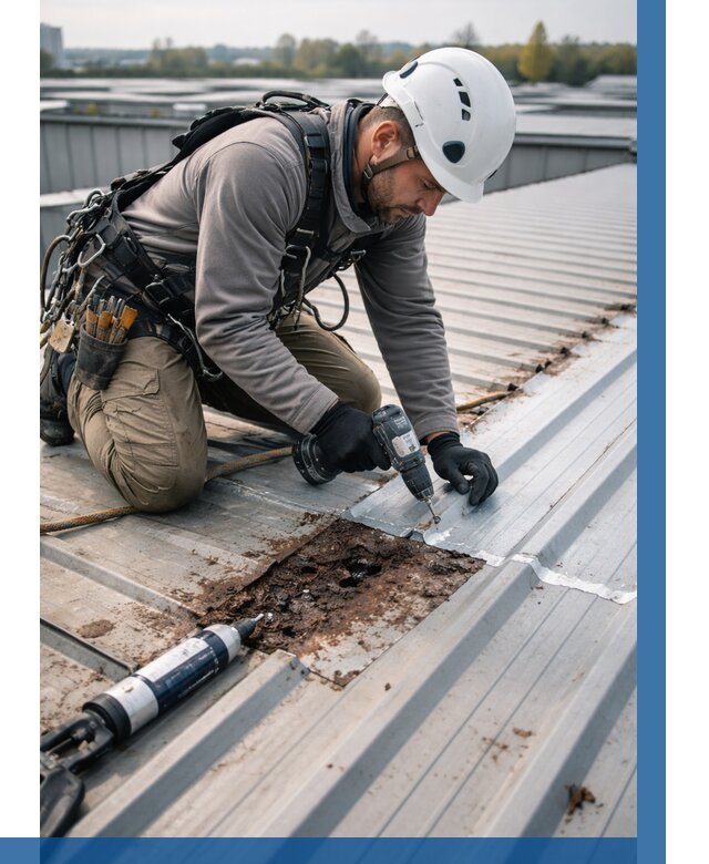 Ремонт профнастила на кровле в Химках от 726 р. | ВЫСОТНИК-Хмк