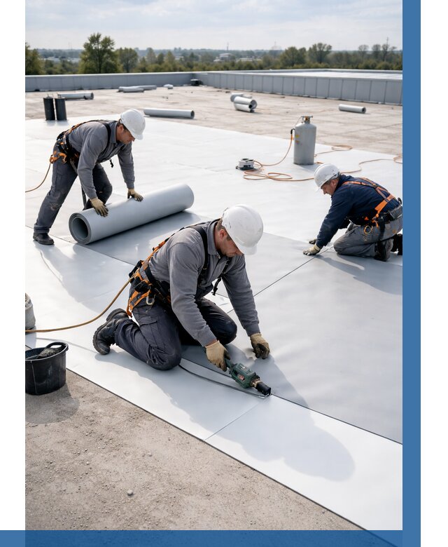 Монтаж мембранной кровли под ключ в Химках от 1244 р. | ВЫСОТНИК-Хмк