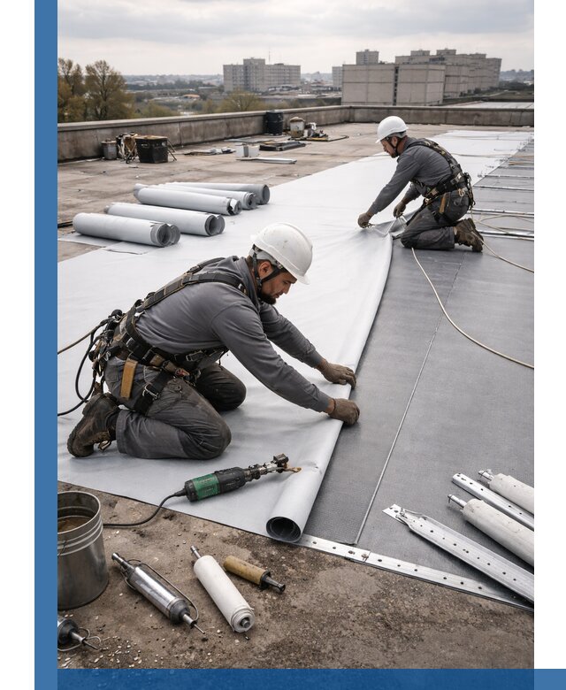 Монтаж мембранной кровли в Химках для промышленных зданий