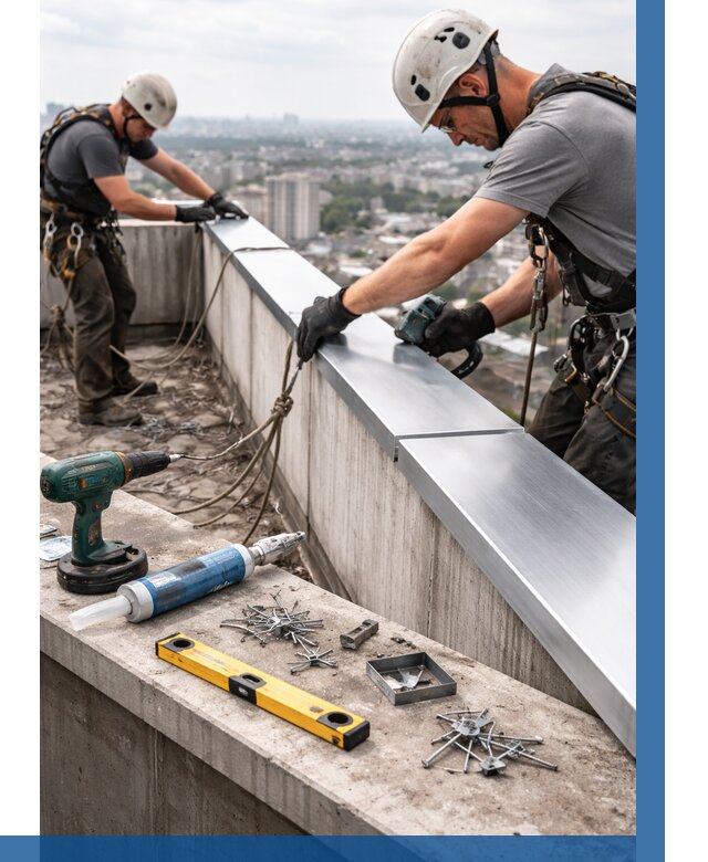 Монтаж парапетных крышек в Химках от 829 р. | ВЫСОТНИК-Хмк