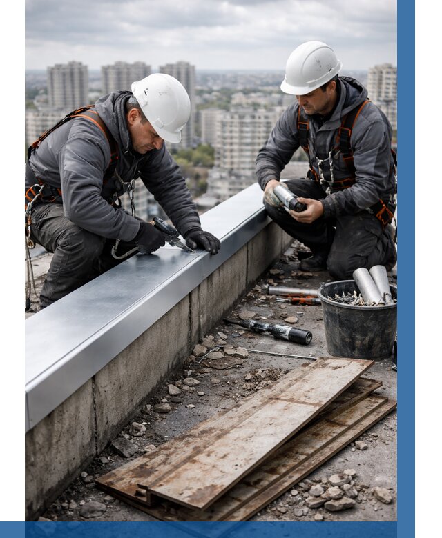 Замена парапетных крышек под ключ в Химках от 1244 р. | ВЫСОТНИК-Хмк