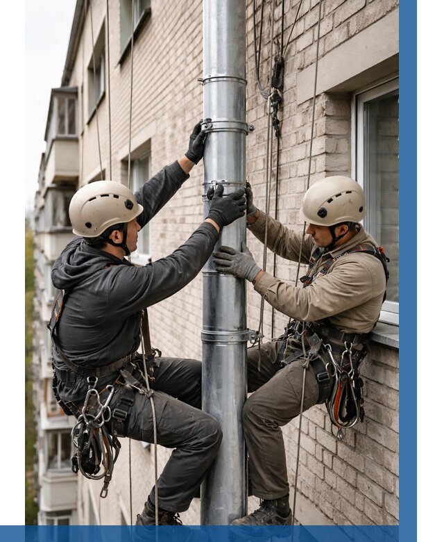 Замена водосточных труб в Химках от 6739 р. | ВЫСОТНИК-Хмк