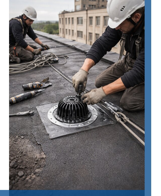 Установка водосточных воронок в Химках цена от 3628 р. | ВЫСОТНИК-Хмк