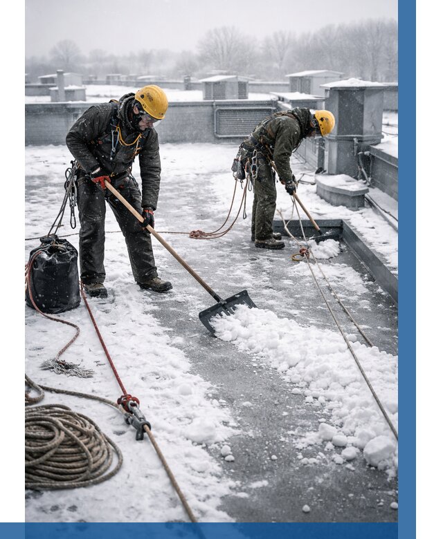 Очистка крыши от снега в Химках от 7775 р. | ВЫСОТНИК-Хмк