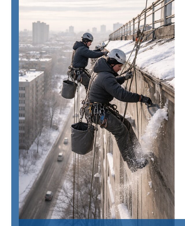 Очистка карнизов от снега в Химках профессионально и безопасно