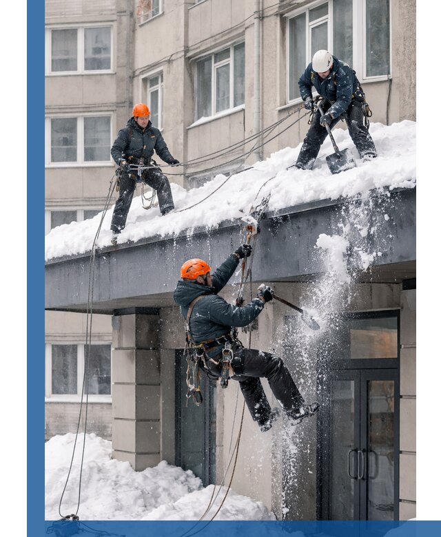 Безопасная очистка навесов от снега в Химках круглогодично