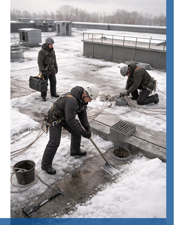 Абонентское обслуживание кровли зимой в Химках от 8294 р. | ВЫСОТНИК-Хмк