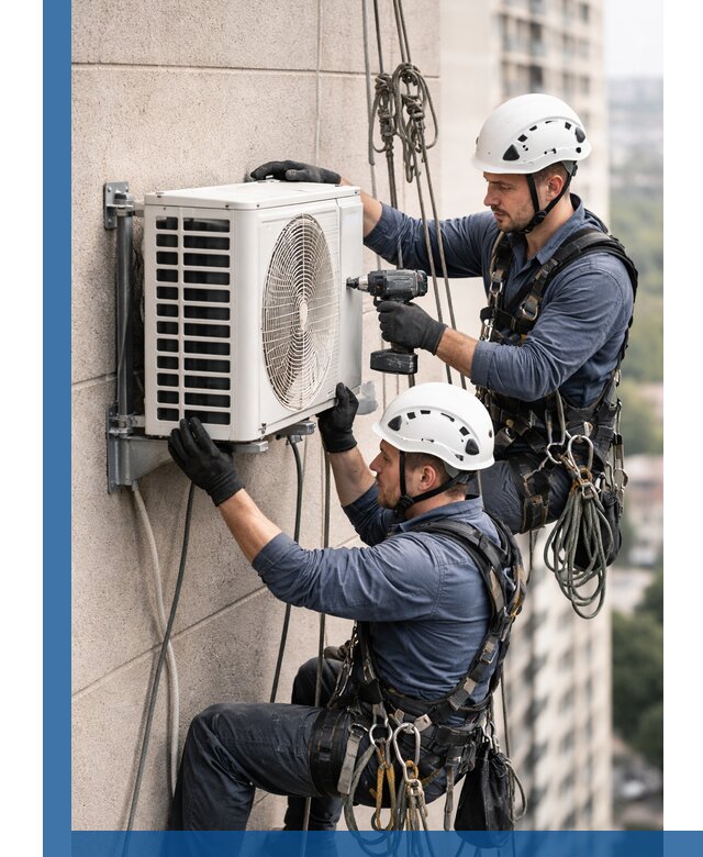 Монтаж внешнего блока кондиционера в Химках установка и крепление