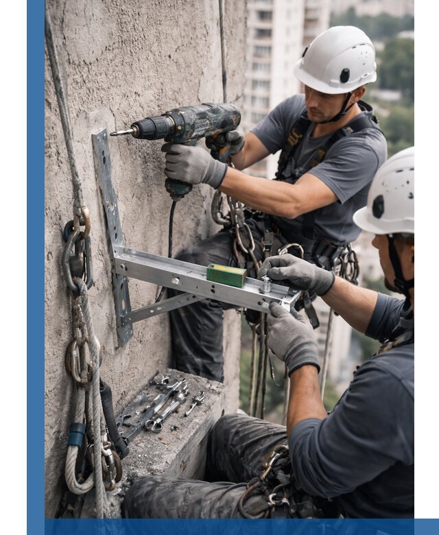 Установка кронштейнов кондиционера и крепежа в Химках