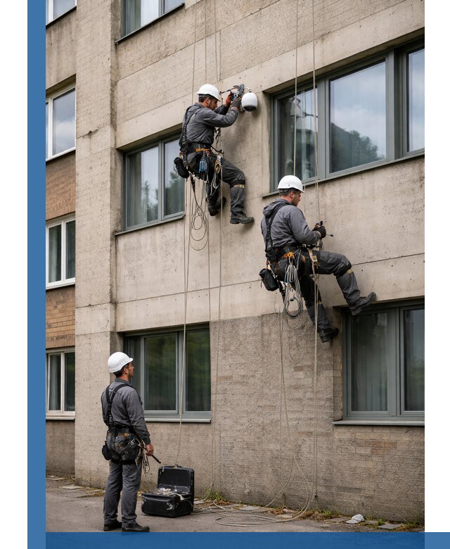 Монтаж фасадных камер видеонаблюдения в Химках под ключ