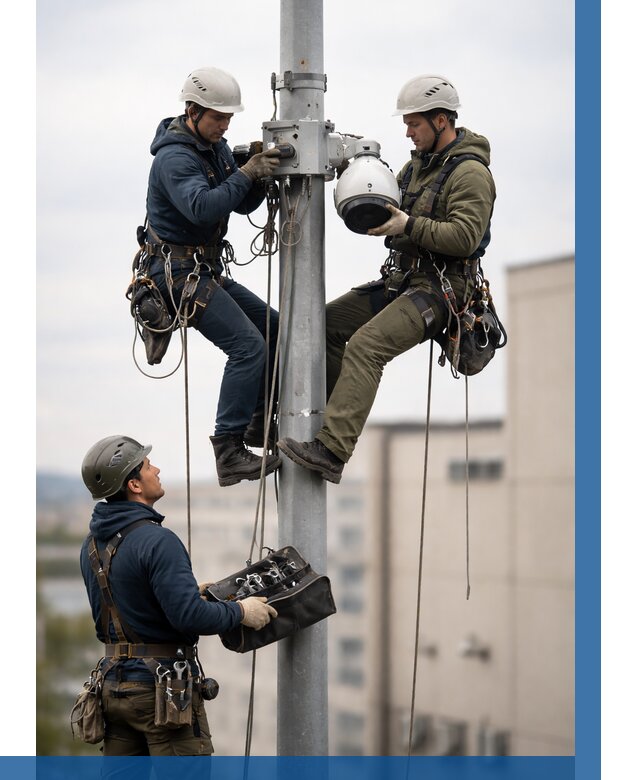 Установка видеокамер на мачте в Химках от 8812 р. | ВЫСОТНИК-Хмк