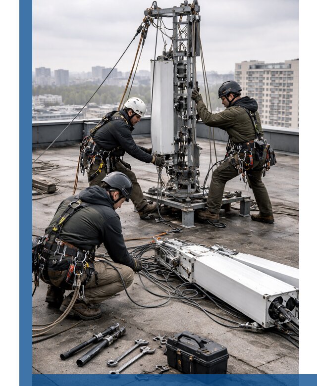 Демонтаж антенн на крыше зданий в Химках с гарантией